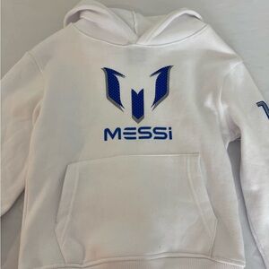 Kids White and Blue Messi Hoodie size 6